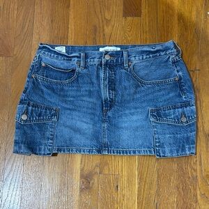 90’s mid rise cargo mini DENIM FORUM  Dark Blue skirt